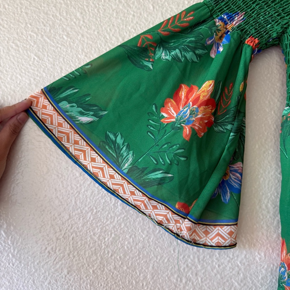 Flying Tomato Smocked Floral Off Shoulder Top - Picture 6 of 7